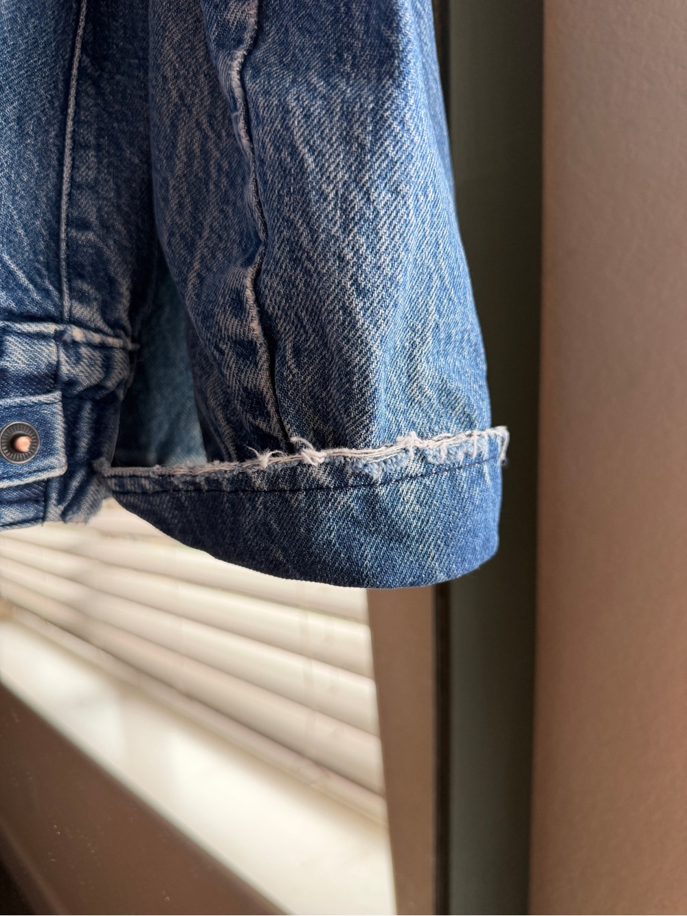 Vintage 80s Learsi Puffed Shoulder Denim Jacket M Boho Acid Wash Moto Bomber - Picture 11 of 11
